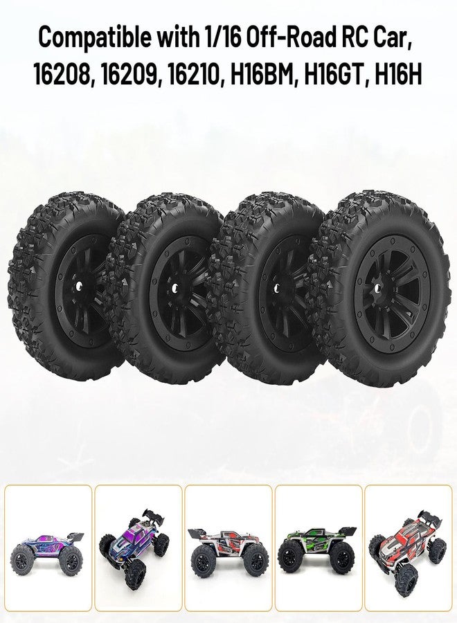 daitoku 12mm Hex Hub RC Wheels and Tires, daitoku 1/16 RC Tires RC Truck Wheel Rims & Rubber Tires for 1/16 Off-Road RC Car, 16208, 16209, 16210, H16BM, H16GT, H16H - Image 3